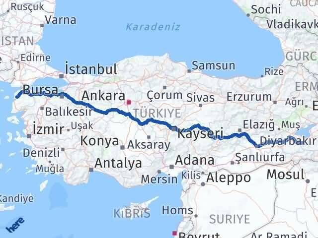 Van Bahçesaray Çanakkale Arası Kaç Km - Yol Haritası
