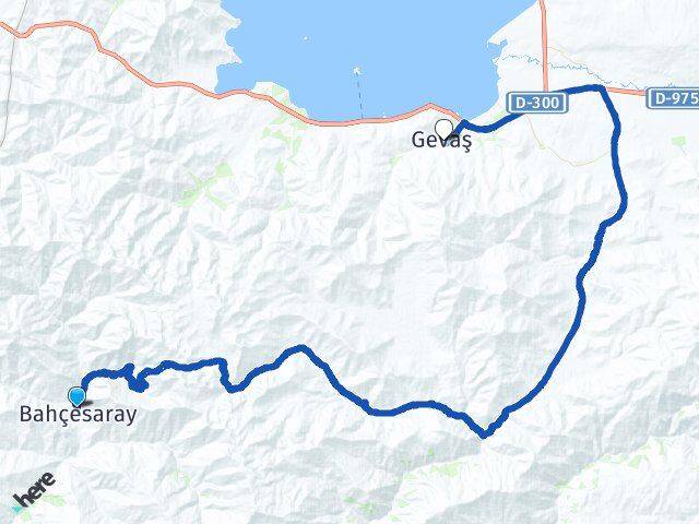 Van Bahçesaray Gevaş Arası Kaç Km - Yol Haritası