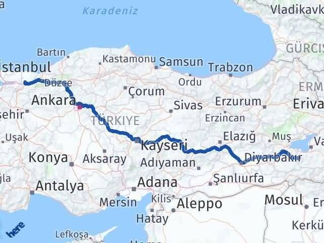 Van Bahçesaray Sakarya Arası Kaç Km - Yol Haritası