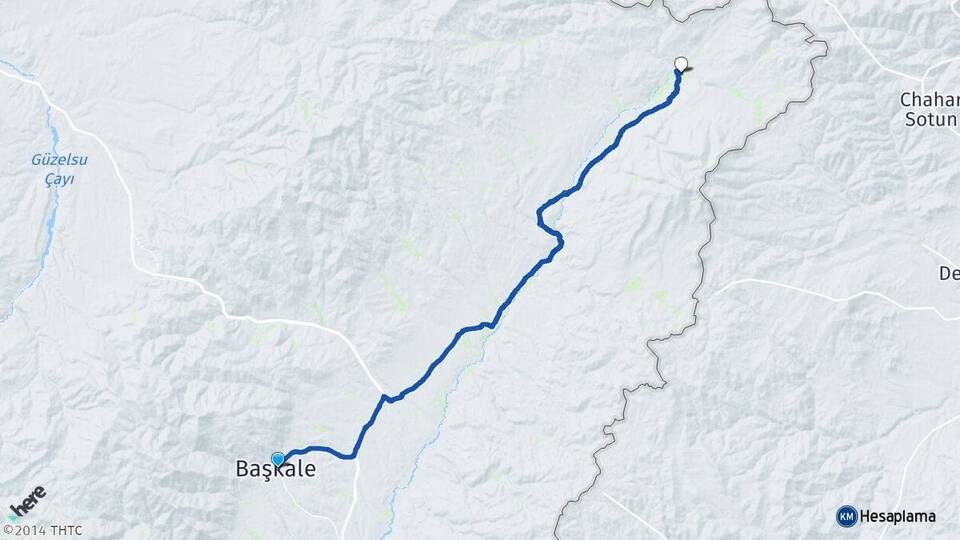 Van Başkale Böğrüpek Başkale Arası Kaç Km - Yol Haritası
