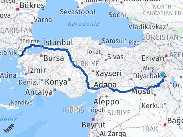 Van Başkale Çanakkale Arası Kaç Km - Yol Haritası
