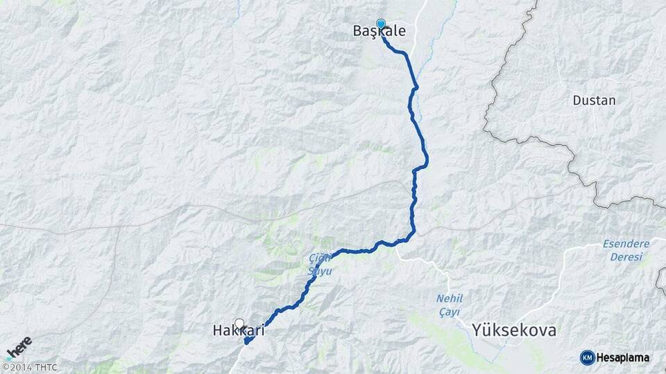 Van Başkale Hakkari Arası Kaç Km - Yol Haritası