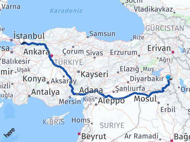 Van Başkale Kocaeli Arası Kaç Km - Yol Haritası