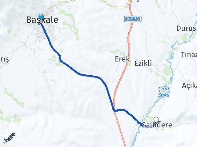 Van Başkale Sallıdere Başkale Arası Kaç Km - Yol Haritası