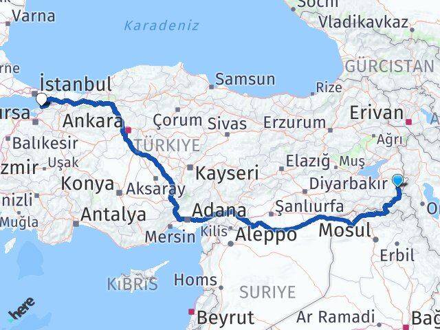 Van Başkale Yalova Arası Kaç Km - Yol Haritası