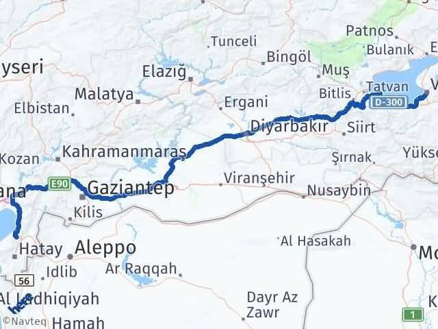 Van Belen Hatay Arası Kaç Km - Yol Haritası