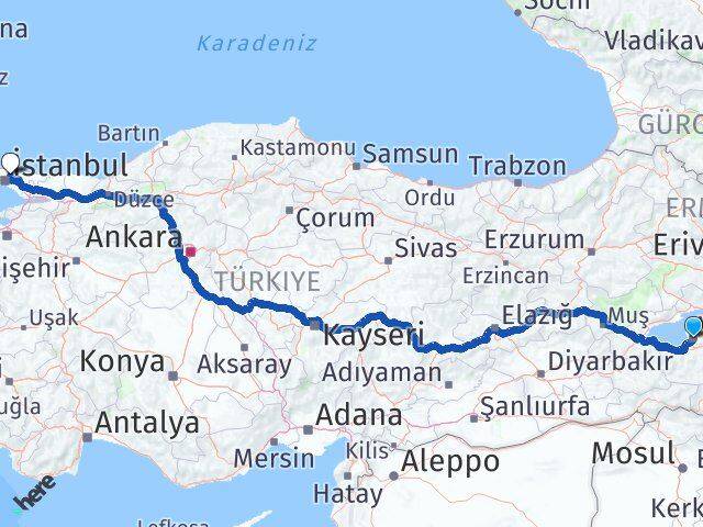 Van Beykoz İstanbul Arası Kaç Km - Yol Haritası
