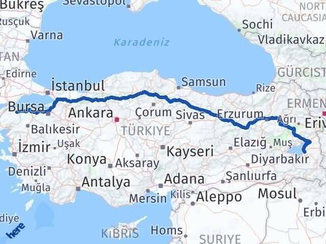 Van Biga Çanakkale Arası Kaç Km - Yol Haritası