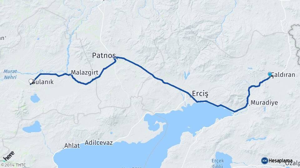 Van Çaldıran Bulanık Muş Arası Kaç Km - Yol Haritası