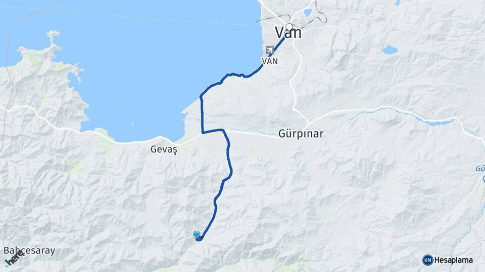 Van Çatak Görentaş Arası Kaç Km - Yol Haritası