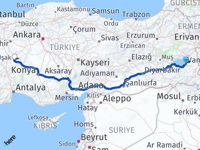 Van Çobanlar Afyonkarahisar Arası Kaç Km - Yol Haritası