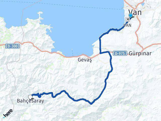 Van Edremit Bahçesaray Arası Kaç Km - Yol Haritası