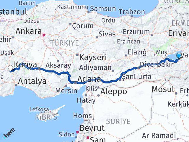 Van Edremit Burdur Arası Kaç Km - Yol Haritası