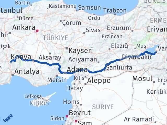 Van Edremit Isparta Arası Kaç Km - Yol Haritası