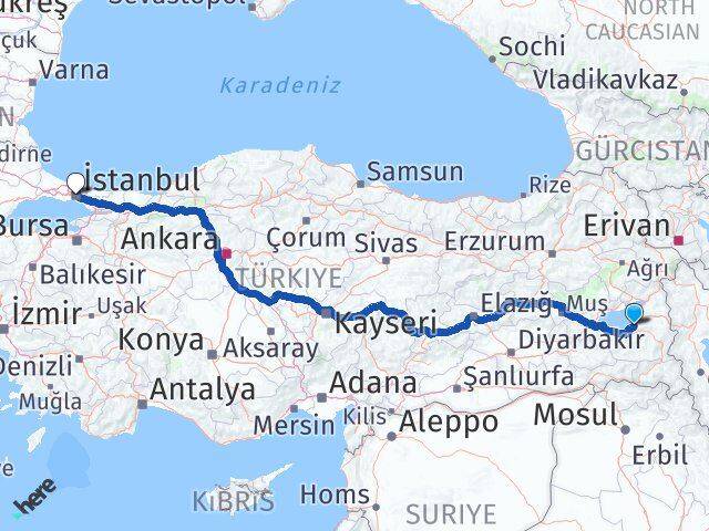 Van Edremit İstanbul Arası Kaç Km - Yol Haritası