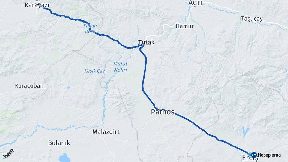 Van Erciş Karayazı Erzurum Arası Kaç Km - Yol Haritası