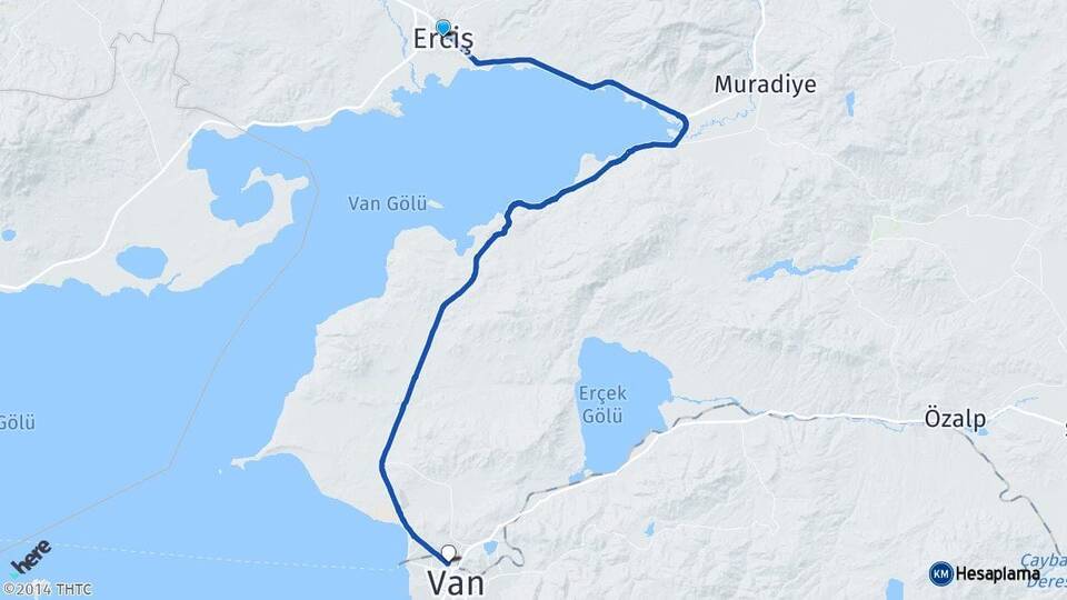 Van Erciş Tuşba Arası Kaç Km - Yol Haritası