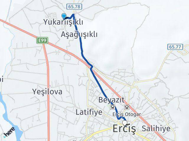 Yukarıışıklı Erciş Arası Kaç Km - Yol Tarifi