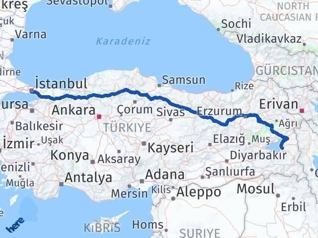 Van Fatih İstanbul Arası Kaç Km - Yol Haritası