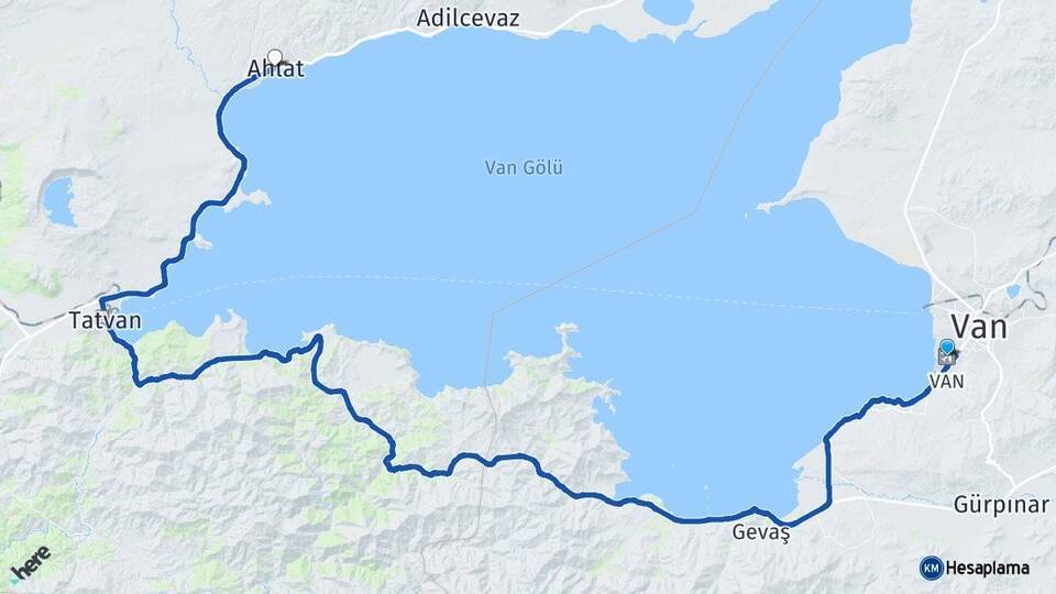 Van Ferit Melen Havalimanı Ahlat Arası Kaç Km - Yol Tarifi