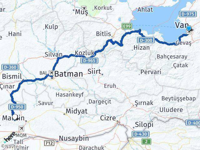 Van Ferit Melen Havalimanı Artuklu Arası Kaç Km - Yol Tarifi