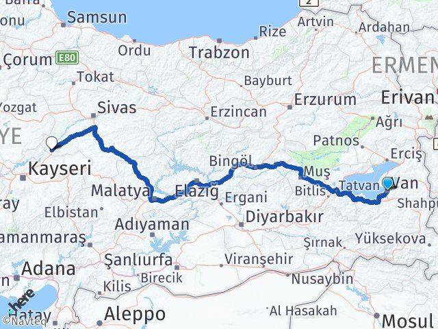 Van Gemerek Sivas Arası Kaç Km - Yol Haritası