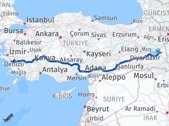 Van Germencik Aydın Arası Kaç Km - Yol Haritası