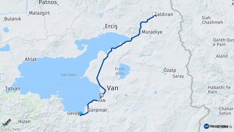 Van Gevaş Çaldıran Arası Kaç Km - Yol Haritası