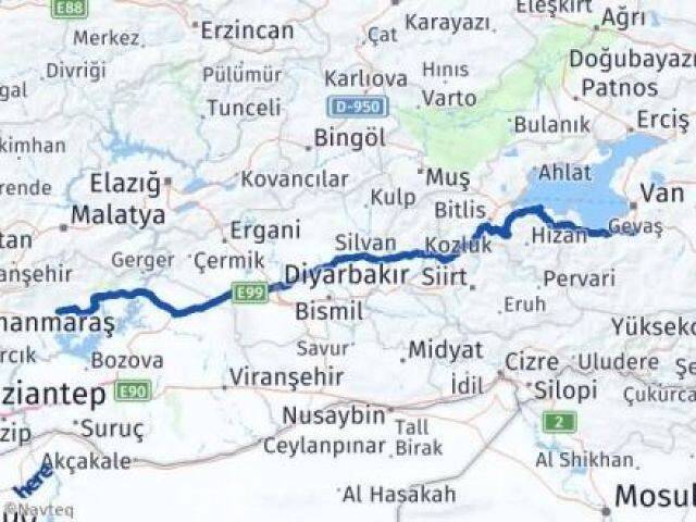 Van Gürpınar Adıyaman Arası Kaç Km - Yol Haritası