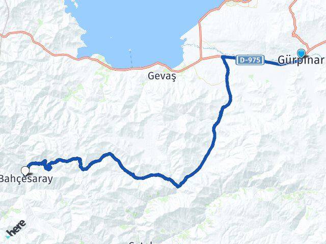 Van Gürpınar Bahçesaray Arası Kaç Km - Yol Haritası