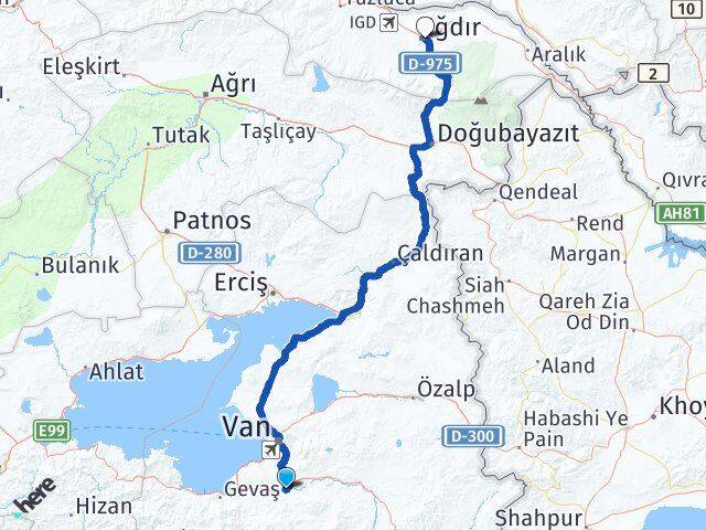 Van Gürpınar Iğdır Arası Kaç Km - Yol Haritası
