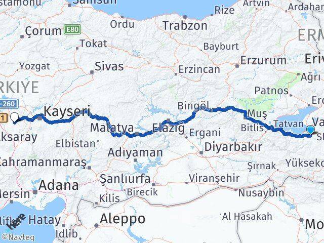 Van Gürpınar Nevşehir Arası Kaç Km - Yol Haritası