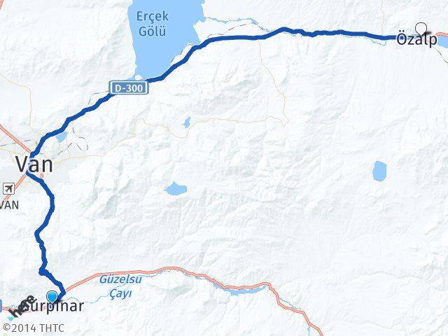 Van Gürpınar Özalp Arası Kaç Km - Yol Haritası