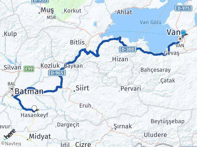 Van Hasankeyf Batman Arası Kaç Km - Yol Haritası