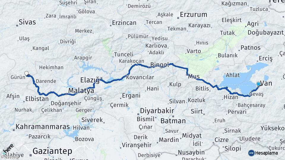 Van Iğdır Havalimanı Arası Kaç Km - Yol Haritası