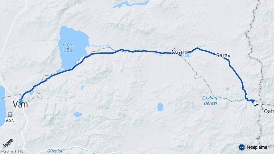 Van Kapıköy Saray Arası Kaç Km - Yol Haritası