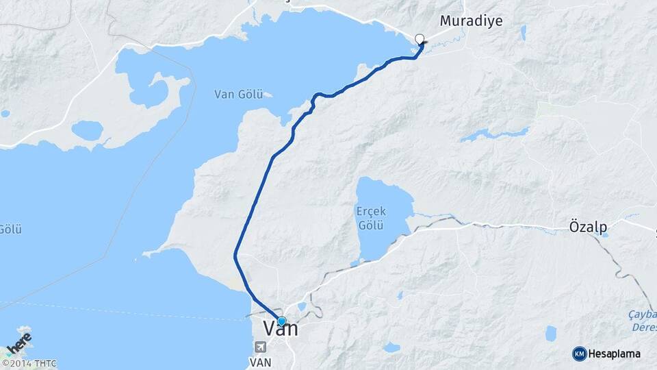 Van Karahan Muradiye Arası Kaç Km - Yol Haritası