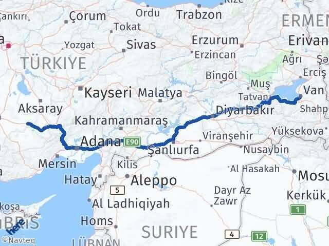 Van Karapınar Konya Arası Kaç Km - Yol Haritası