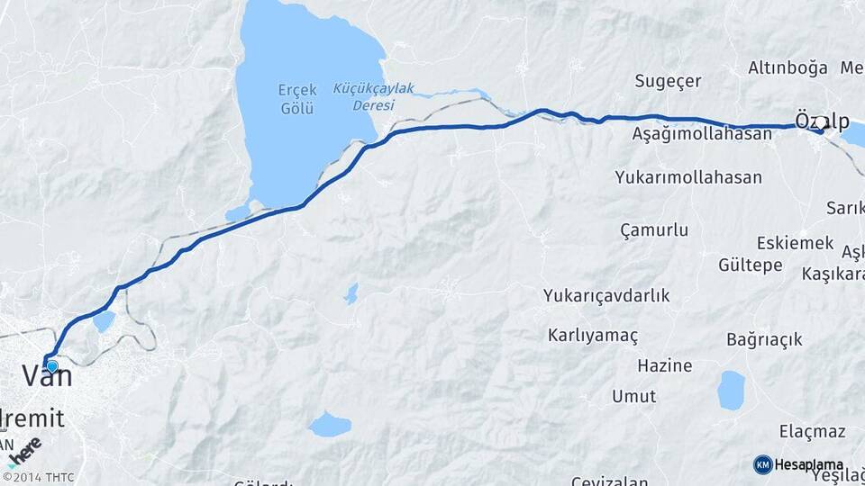 Van Kargalı Özalp Arası Kaç Km - Yol Haritası