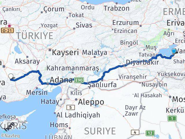 Van Kazımkarabekir Karaman Arası Kaç Km - Yol Haritası