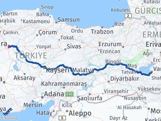 Van Keçiören Ankara Arası Kaç Km - Yol Haritası