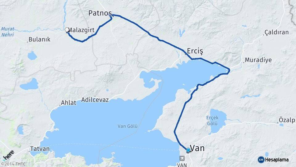 Van Malazgirt Muş Arası Kaç Km - Yol Haritası