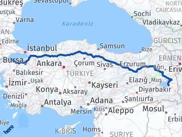 Van Marmara Balıkesir Arası Kaç Km - Yol Haritası