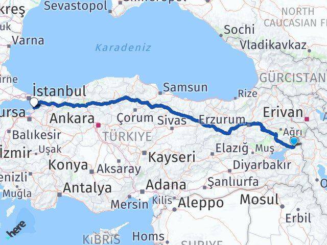 Van Muradiye Yalova Arası Kaç Km - Yol Haritası