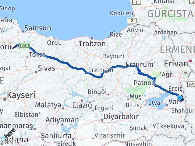 Özalp Amasya Arası Kaç Km - Yol Tarifi