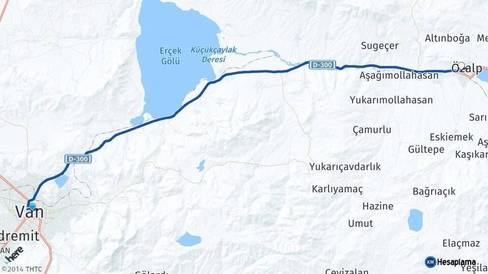 Van Özalp Arası Kaç Km - Yol Haritası