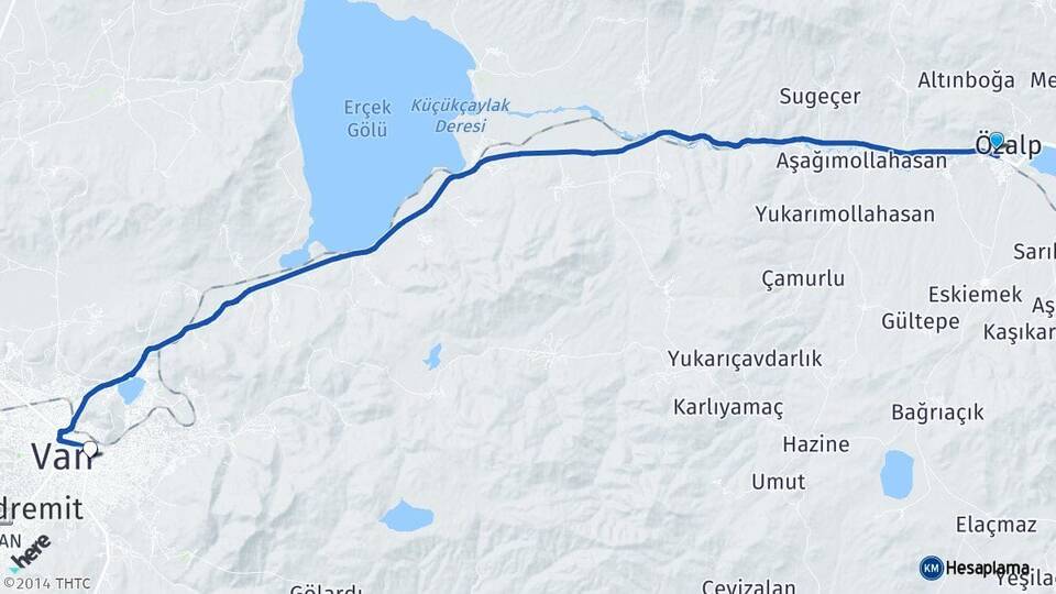Van Özalp İpekyolu Arası Kaç Km - Yol Haritası