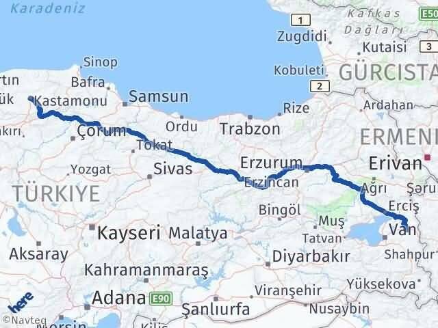 Özalp Kastamonu Arası Kaç Km - Yol Tarifi