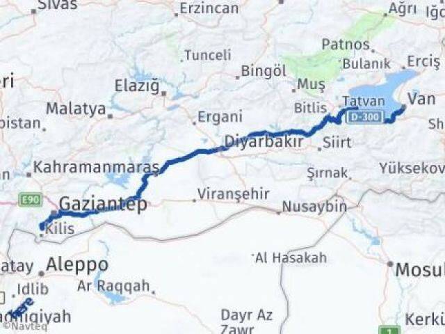 Van Polateli Kilis Arası Kaç Km - Yol Haritası