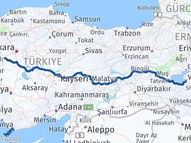 Van Polatlı Ankara Arası Kaç Km - Yol Haritası